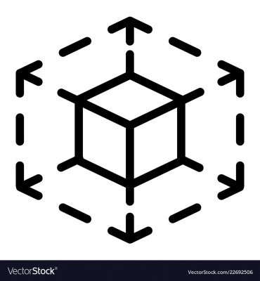 Quạt công nghiệp cỡ lớn di động cube space icon outline style vector 22692506