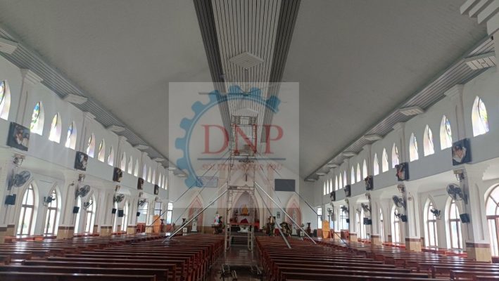lắp đặt quạt trần nhà thờ Bình Minh
